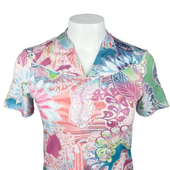 LISETTE L Sport Floral Multicolor Top Sz XS - Picture 2 of 5